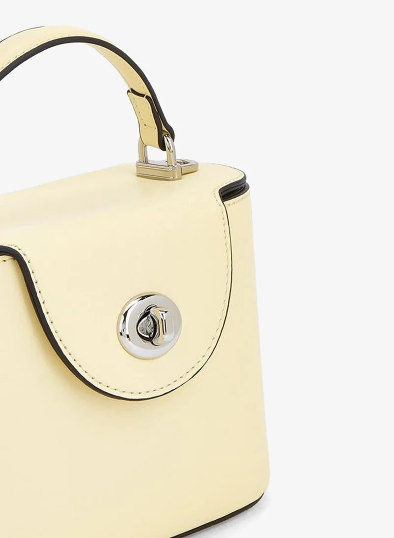 Celeste YELLOW Solid Crossbody Bag With Twist Lock Closure for Women | Best Price UAE