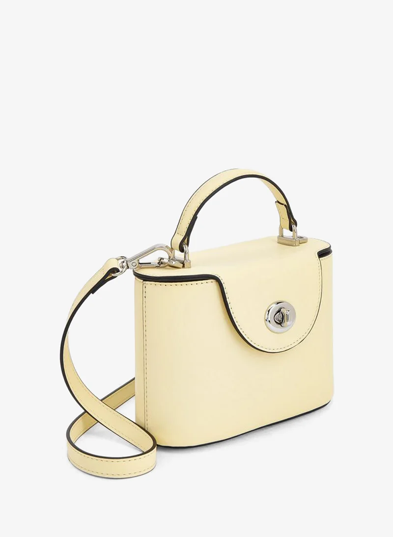 Celeste YELLOW Solid Crossbody Bag With Twist Lock Closure for Women | Best Price UAE