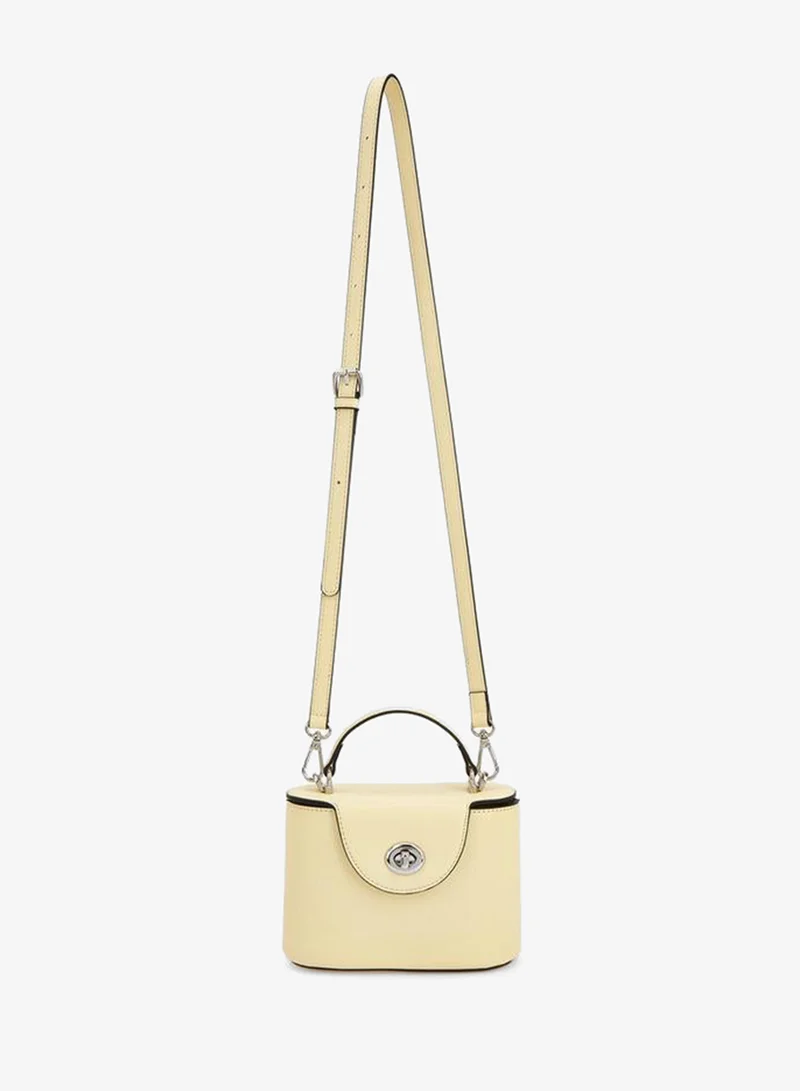 Celeste YELLOW Solid Crossbody Bag With Twist Lock Closure for Women | Best Price UAE