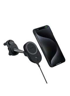 PITAKA MagEZ Car Mount Pro 2 with Qi2 /15W Fast Wireless Charging / Car Phone Holder / Strong Magnetic Attachment -Tesla  - Image 3