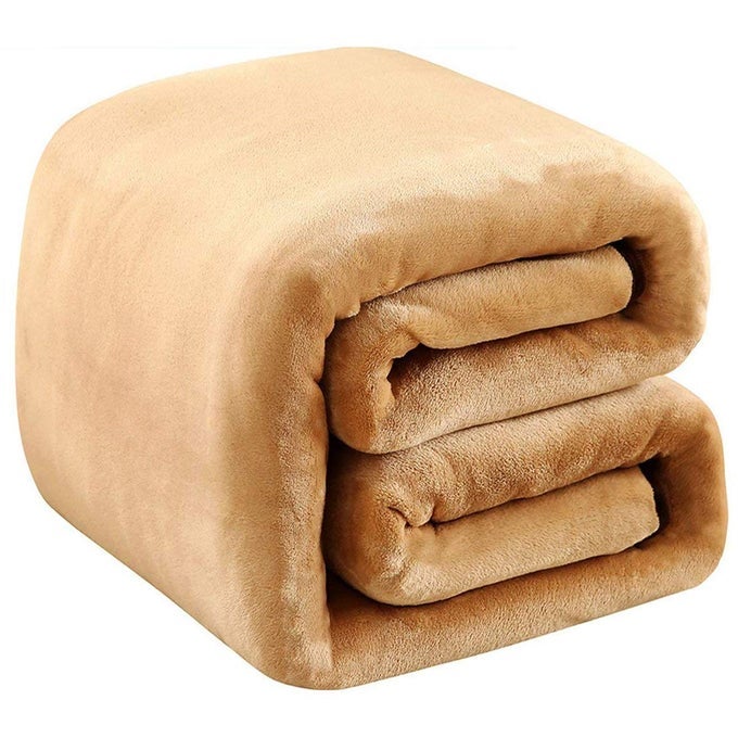 POLAR FLEECE THROW BLANKETS TRAVEL SIZE FOR THE BED EXTRA SOFT BRUSH FABRIC SUPER WARM SOFA THROW BLANKET 50 X 61CAMEL TRAVEL