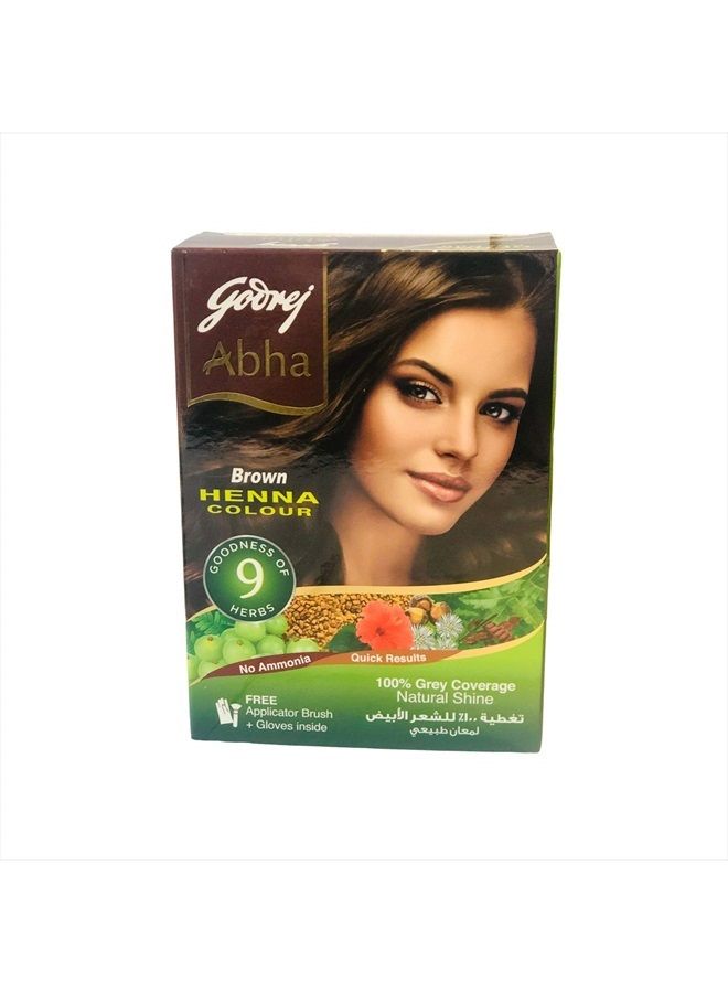 Godrej Abha Brown Henna Colour - 100% grey coverage - Image 1