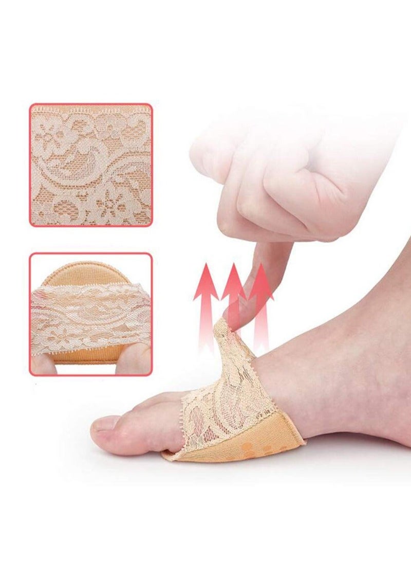 Y&D Invisible Lace Forefoot Cushion, Women's Half Size Cushion High Heels Anti-slip Breathable Sponge Bottom Socks Sweat-absorbing Open Toe Sock (3 Pairs, Skin Color) - Image 3