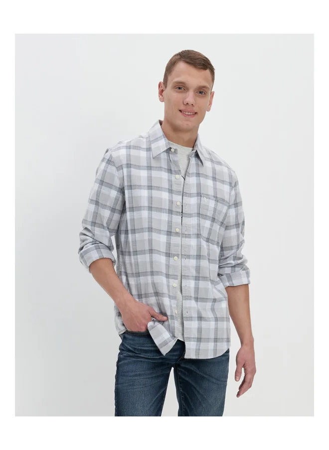 امريكان ايجل AE Plaid Poplin Button-Up Shirt
