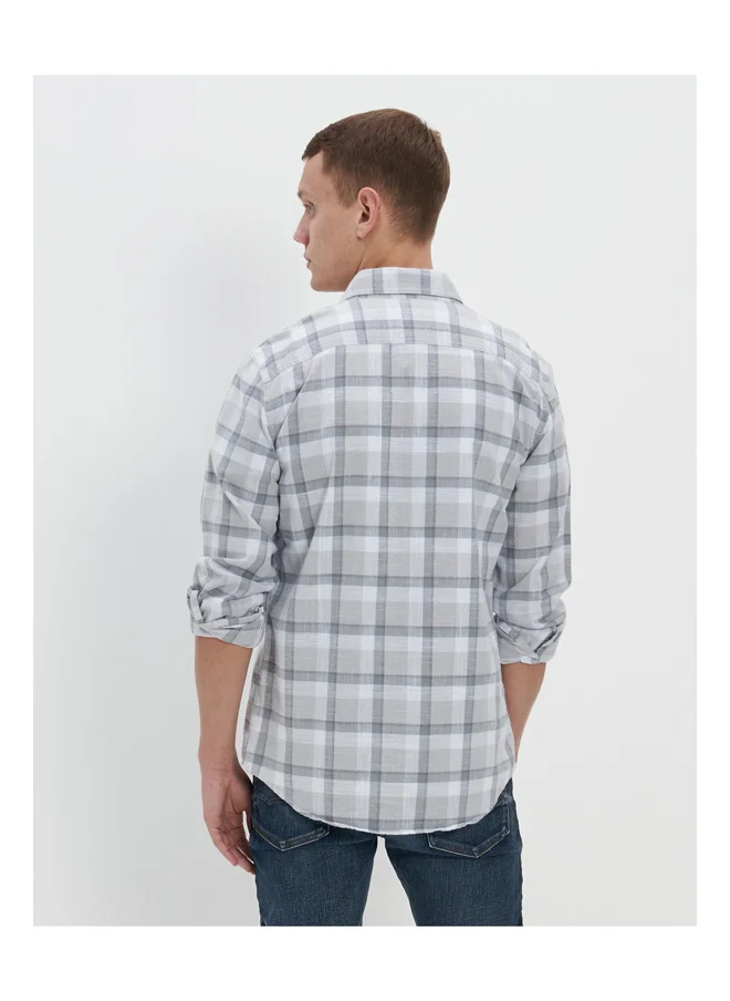 امريكان ايجل AE Plaid Poplin Button-Up Shirt
