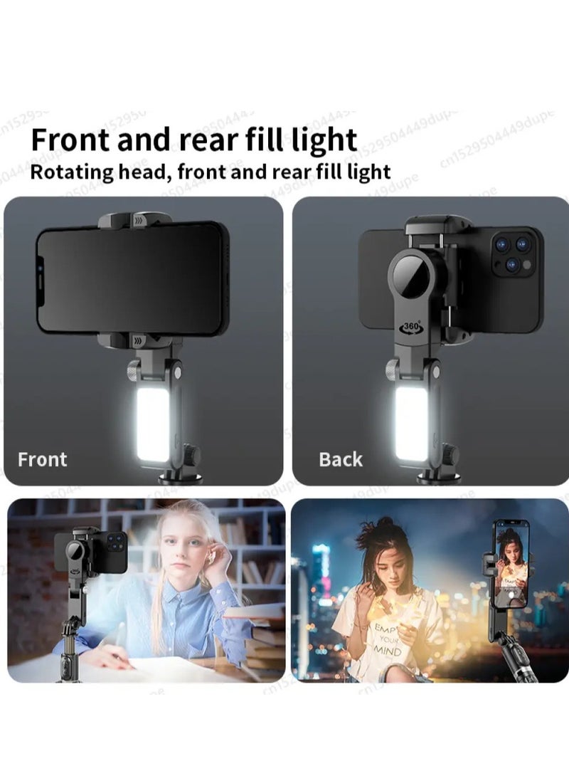 JAJEEK Gimbal Stabilizer Selfie Stick Tripod with Fill Light – 3-Axis Stabilization for iPhone, Cell Phones & Smartphones, Ideal for Vlogs & Live Streams - Image 3