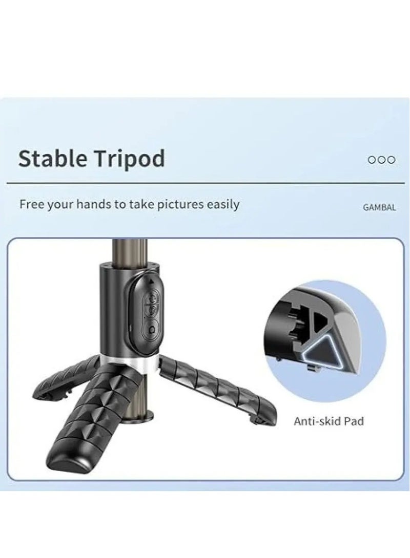 JAJEEK Gimbal Stabilizer Selfie Stick Tripod with Fill Light – 3-Axis Stabilization for iPhone, Cell Phones & Smartphones, Ideal for Vlogs & Live Streams - Image 4