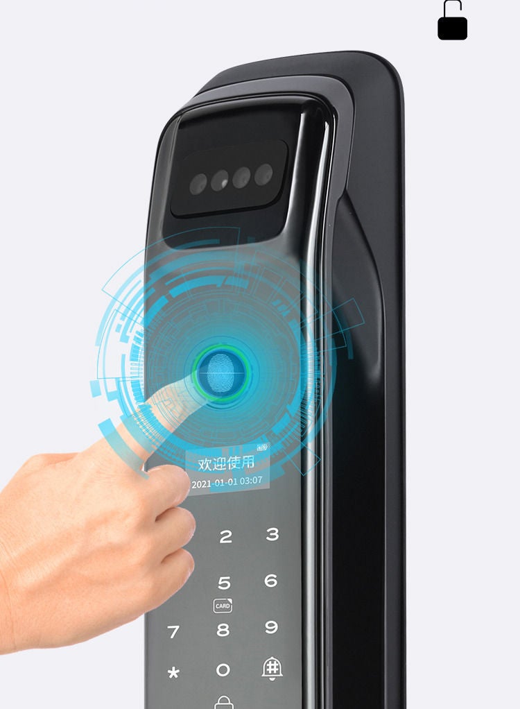 [X1 Bronze] Smart Door Lock work with Face Recognition Fingerprint PIN code and RFID Card - Image 3