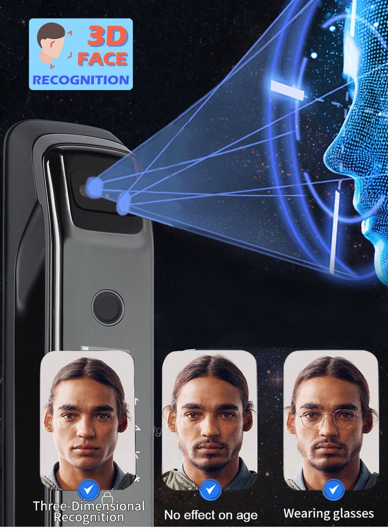 [X1 Bronze] Smart Door Lock work with Face Recognition Fingerprint PIN code and RFID Card - Image 4