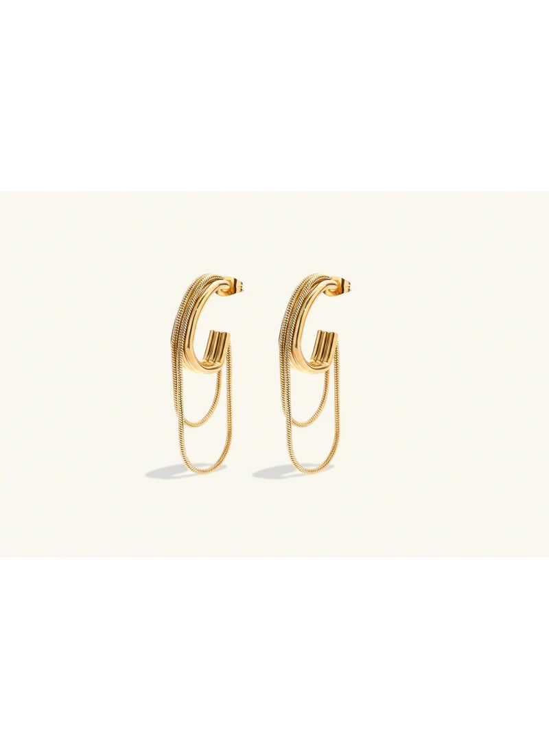 بارق Drape & Flow Triple Hoops - Tarnish Free - Image 2