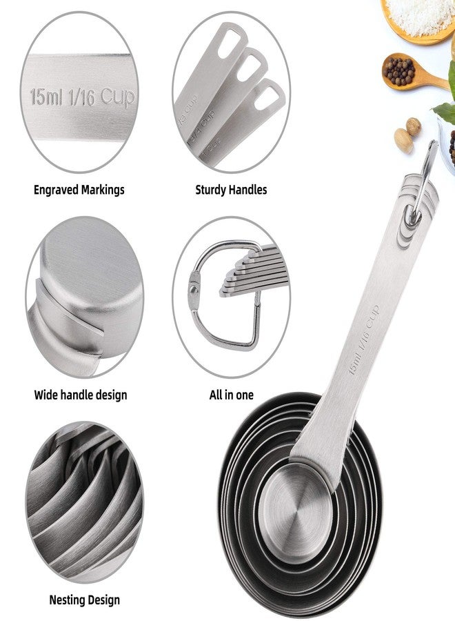 Smithcraft طقم أكواب وملاعق قياس، 8 أكواب قياس من الفولاذ المقاوم للصدأ و9 ملاعق قياس وأداة تسوية مكونات القياس ومخطط تحويل مغناطيسي وحلقتين - Image 3