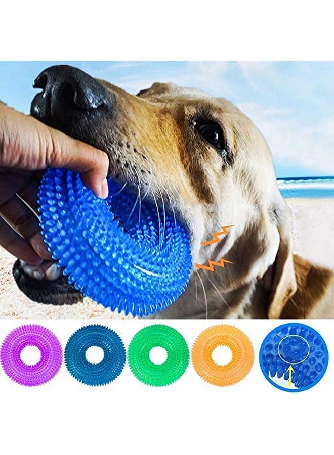 ألعاب مضغ شائكة صاخبة مصنوعة من المطاط الطبيعي الناعم غير السام للمضغ العنيف، بتصميم حلقة تنظيف الأسنان - عبوة من قطعة واحدة (اللون حسب التوافر) - Image 5