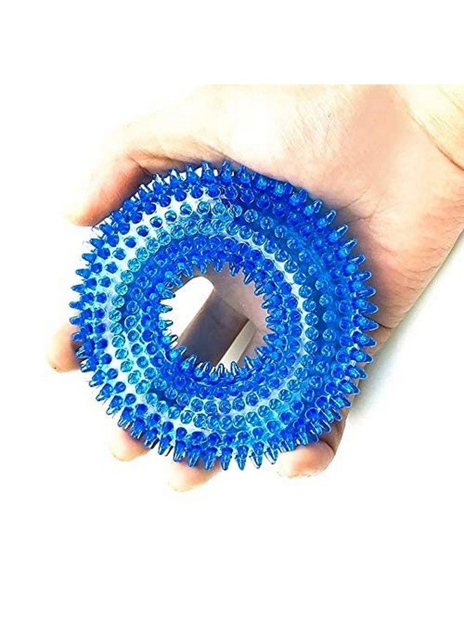 ألعاب مضغ شائكة صاخبة مصنوعة من المطاط الطبيعي الناعم غير السام للمضغ العنيف، بتصميم حلقة تنظيف الأسنان - عبوة من قطعة واحدة (اللون حسب التوافر) - Image 2