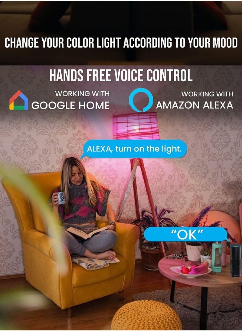 ISHWAZ - 10W Smart Wi-Fi Bluetooth Bulb Works With Alexa Google Assistant and IFTTT With 16Millions Colors Dimmable Light 8 Different Modes Power Saving and Much More A Must Have Smart Gadget - Image 1