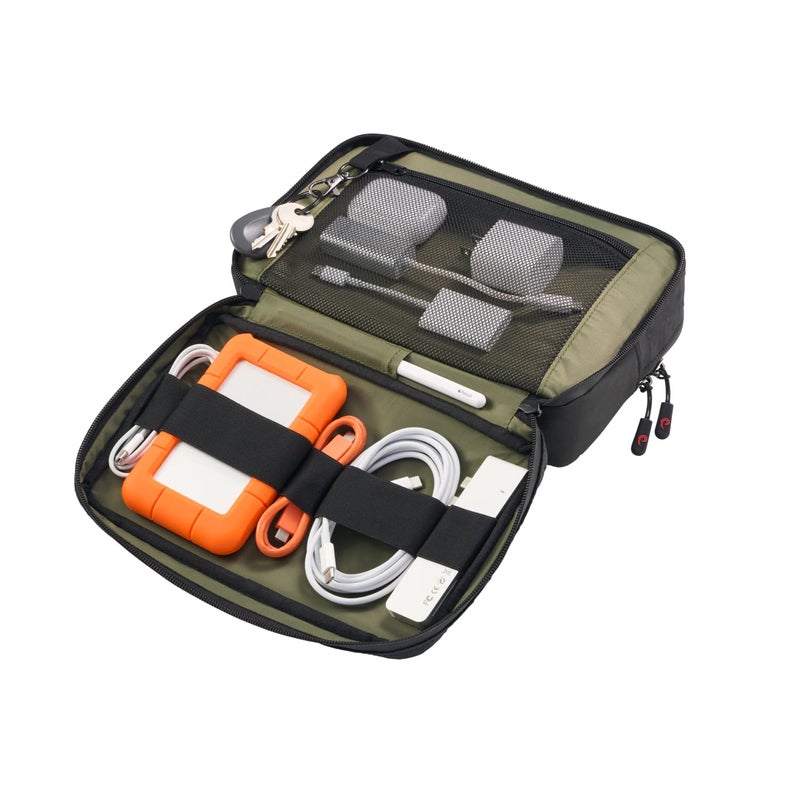 PHOOZY PHOOZY Premium Tech Pouch & Cable Organizer Bag for Travel Accessories | Cold Weather Protection for Your Travel Essentials | Drop-Proof & Weatherproof with Skid Pad for Grip & Durability (BLACK)  - Image 1