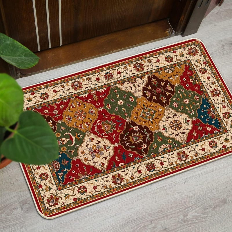 BESTOTTAM 2 Pcs Kitchen Mats Waterproof Memory Foam Kitchen Rugs Standing Desk Mat Floor Mats Comfort Runner Rug Carpets for Kitchen Floor RED - Image 5