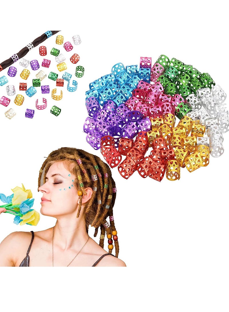 200 Gold Dreadlocks Beads - Stylish Metal Cuffs for Hair Braid Rings & Dread Locks Accessories Jewelry - Image 1