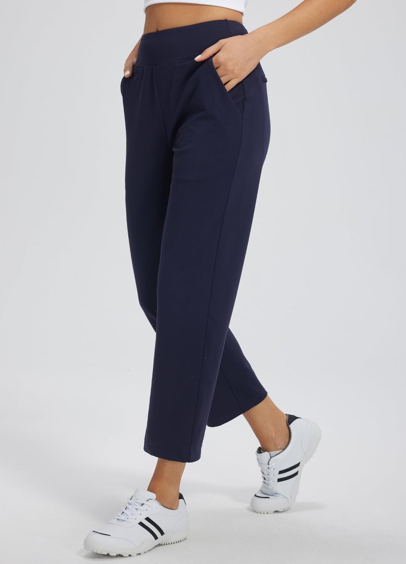 Libin Women's Pants with 4 Pockets Golf Pants 25''High Waisted Stretchy Ankle Pant for Travel Casual Athletic Busniess Work Navy Blue L - Image 2