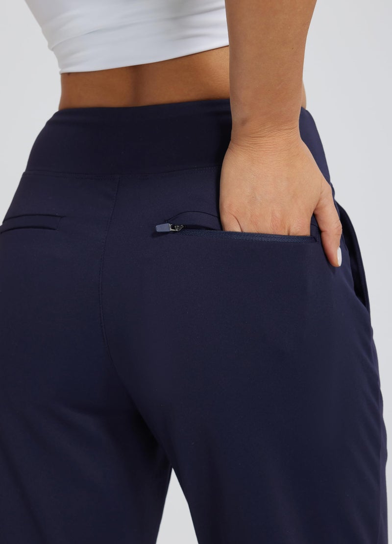 Libin Women's Pants with 4 Pockets Golf Pants 25''High Waisted Stretchy Ankle Pant for Travel Casual Athletic Busniess Work Navy Blue L - Image 4