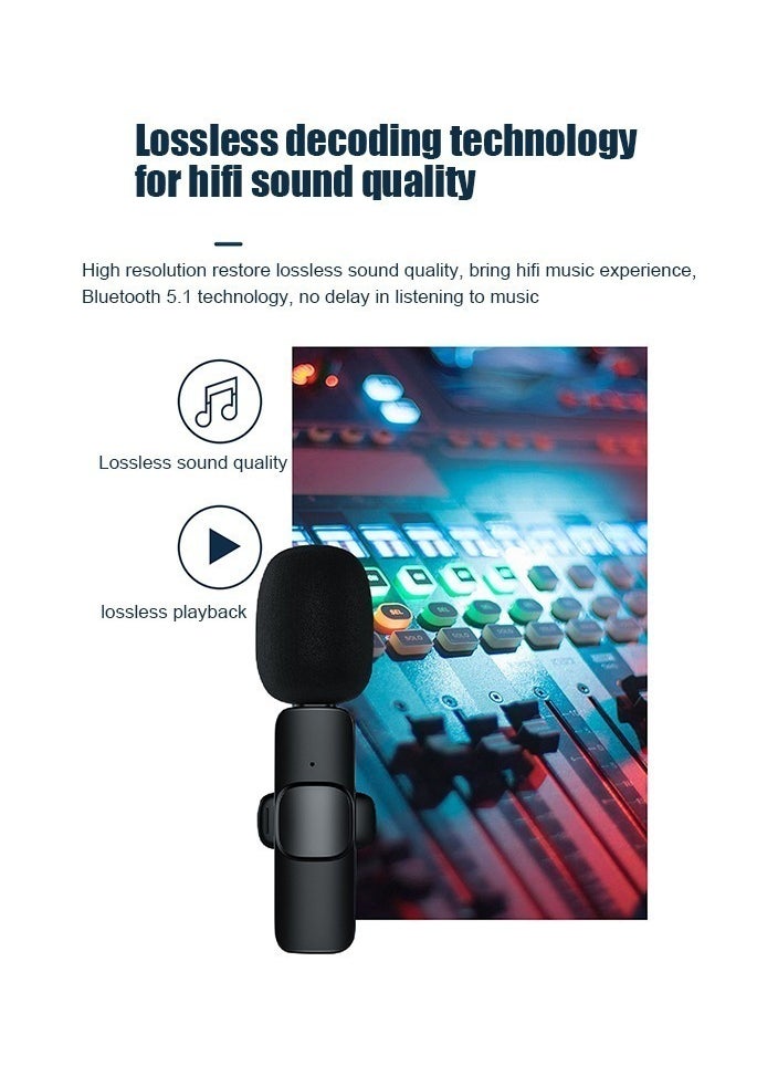 HEXABEX ميكروفون لاسلكي 3.5 ملم لتقليل الضوضاء K35 Mic باللون الأسود  - Image 4