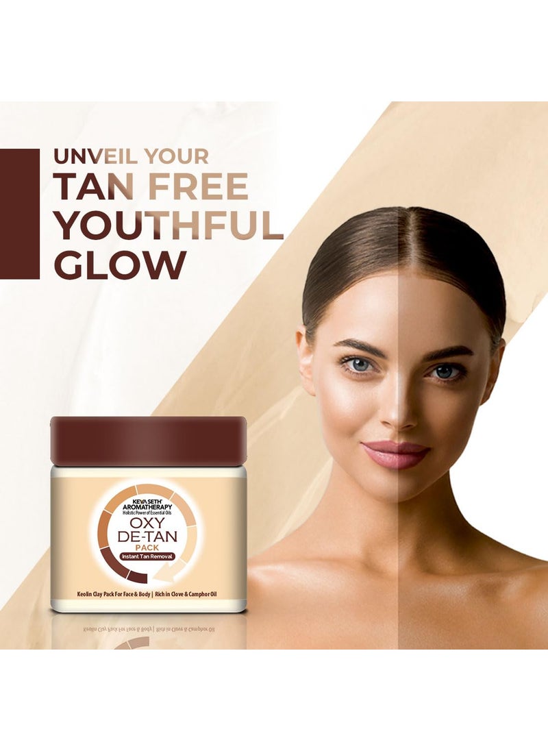 KEYA SETH AROMATHERAPY, DEVICE OF DROP Keya Seth Aromatherapy Oxy De Tan Removal for Glowing Lighting oil Control Anti Acne Pimples Blemishes Pigmentation De Tan pack for Face Body No Ammonia Blech 50gm  - Image 3