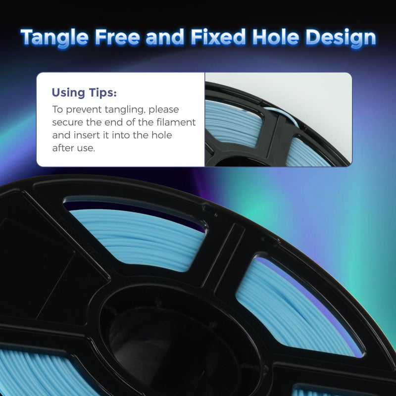 FLASHFORGE Rapid PLA Filament 1.75mm Luminous Blue, 500mm/s High Speed Printing, Glow in The Dark 3D Printer Filament 1kg Spool, Dimensional Accuracy +/- 0.02mm, Brilliant, Long-Lasting Glow - Image 5