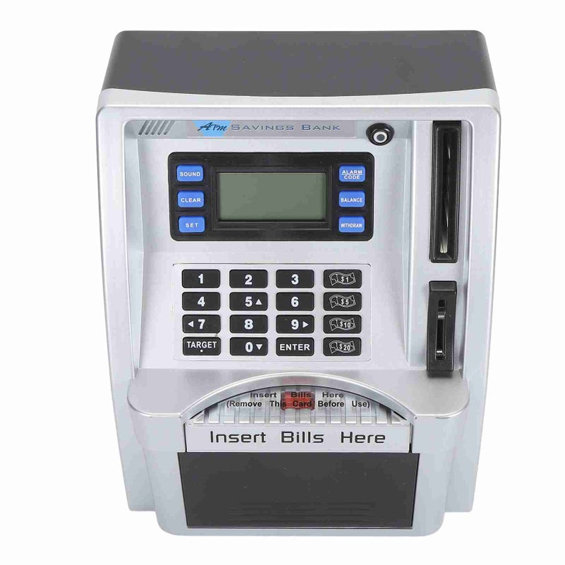 Electronic ATM Piggy Bank Creative Password Cash Coin Can Self Rolling Bill Cash Saving Box with LCD Screen - Image 2