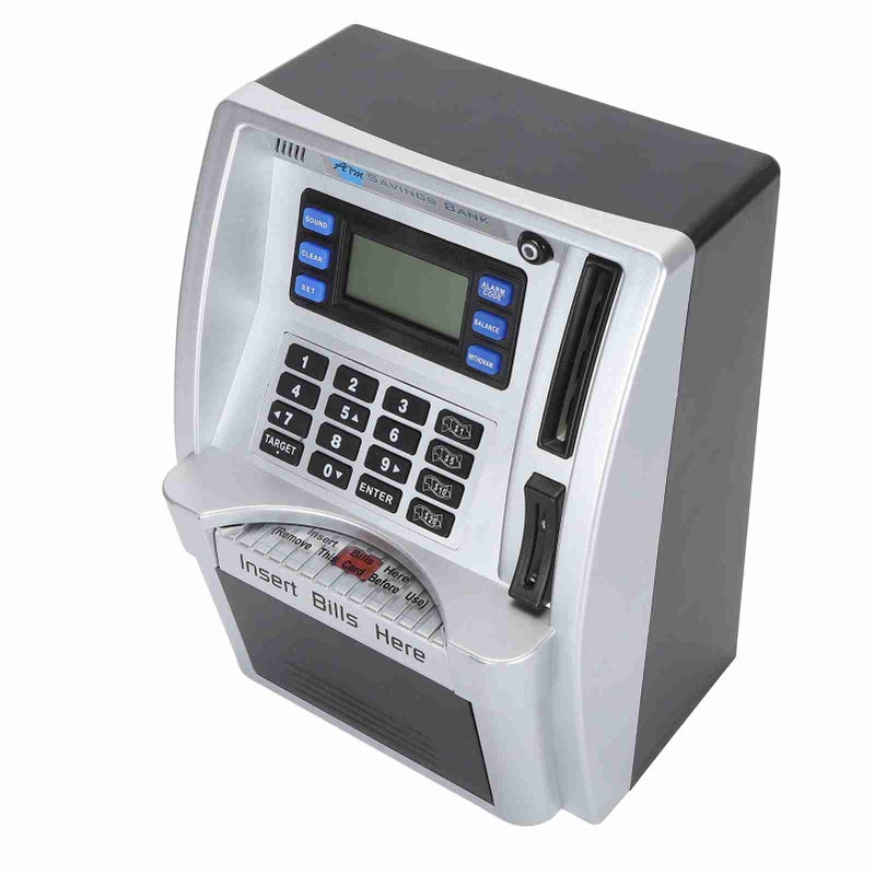 Electronic ATM Piggy Bank Creative Password Cash Coin Can Self Rolling Bill Cash Saving Box with LCD Screen - Image 3