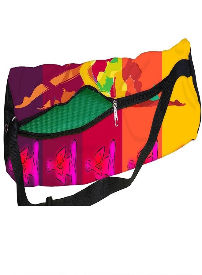 orgner Latest Poly Canvas Yoga Mat Bag / Cover. Easy Fit up to 4 mm thick yoga Mat. Print Design : Men and women Yogic path - Image 1