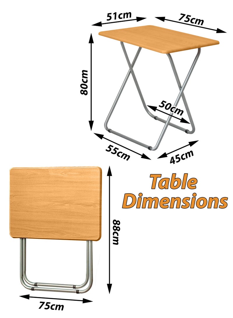 Toshonics Foldable Wooden Table & Chair Set – Portable for Home, Office, Outdoor, Camping, Dining, Study, or Gaming  - Image 5