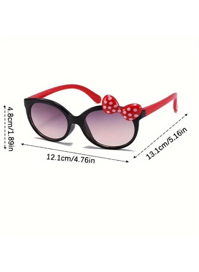 سينت هاوس طقم نظارات أنيقة من قطعتين، مزين بعقدة لامعة | نظارات قطط جميلة، دعامات تصوير لطيفة، نظارات مزخرفة | هدية مثالية للأولاد والبنات (يشمل جراب نظارات)، نظارات شمسية - Image 3