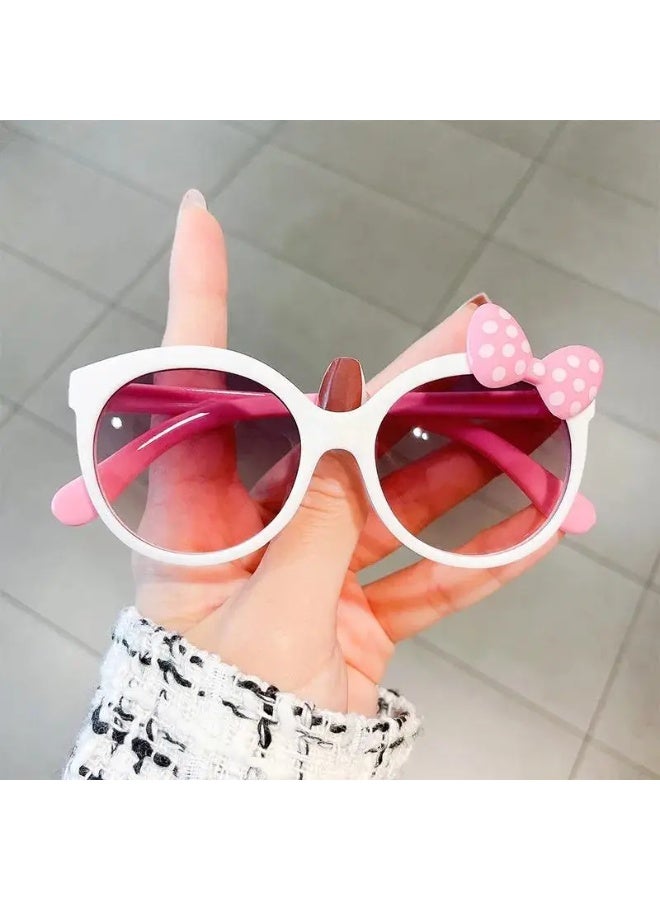 سينت هاوس طقم نظارات أنيقة من قطعتين، مزين بعقدة لامعة | نظارات قطط جميلة، دعامات تصوير لطيفة، نظارات مزخرفة | هدية مثالية للأولاد والبنات (يشمل جراب نظارات)، نظارات شمسية - Image 4