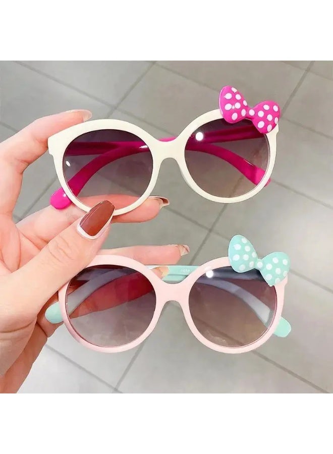 سينت هاوس طقم نظارات أنيقة من قطعتين، مزين بعقدة لامعة | نظارات قطط جميلة، دعامات تصوير لطيفة، نظارات مزخرفة | هدية مثالية للأولاد والبنات (يشمل جراب نظارات)، نظارات شمسية - Image 5