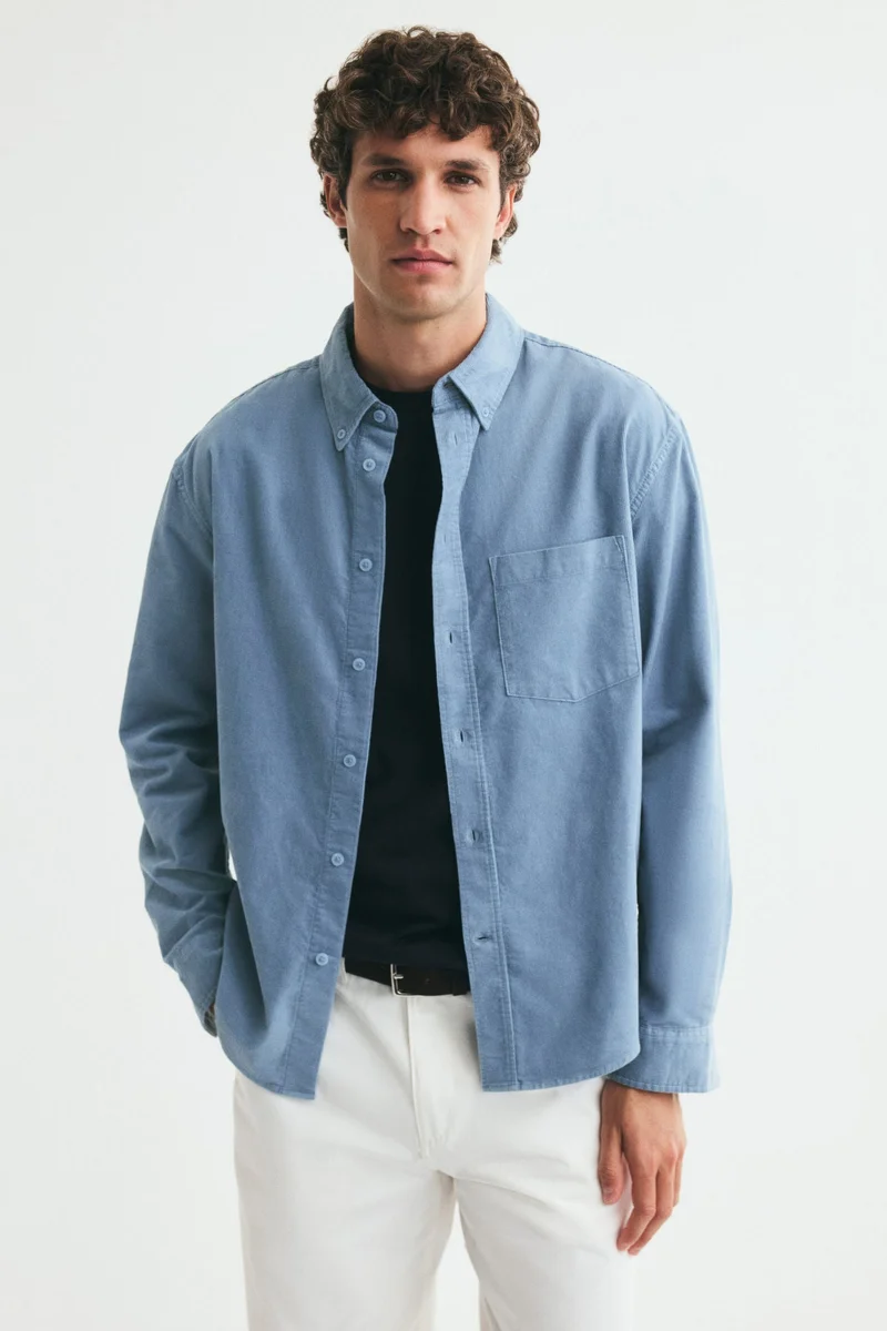 H&M  Regular Fit Corduroy shirt for Men | Best Price UAE