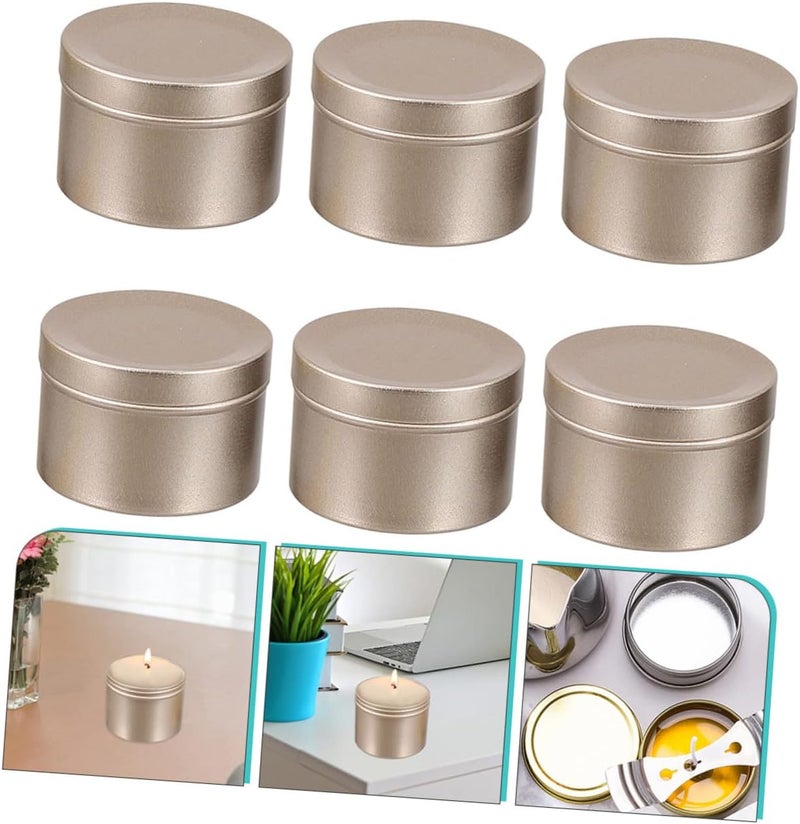 UTHCLO 6pcs Aluminum Candle Containers Ointment Jars for Essential Oils Candles and Creams Lightweight Lid Design for and Storage - Image 4