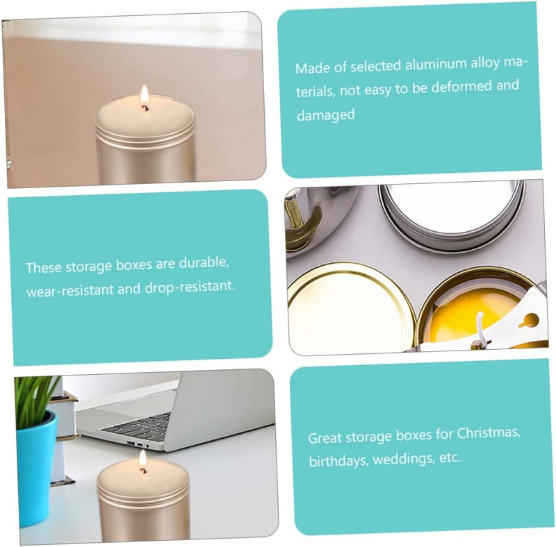 UTHCLO 6pcs Aluminum Candle Containers Ointment Jars for Essential Oils Candles and Creams Lightweight Lid Design for and Storage - Image 5