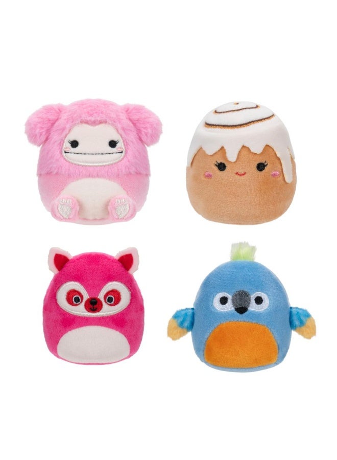 Squishmallows Micromallows Original Micromallows 4-Pack – Brina Bigfoot, Chanel Cinnamon Roll, Lucia Lemur, Tenise Parrot - Image 2