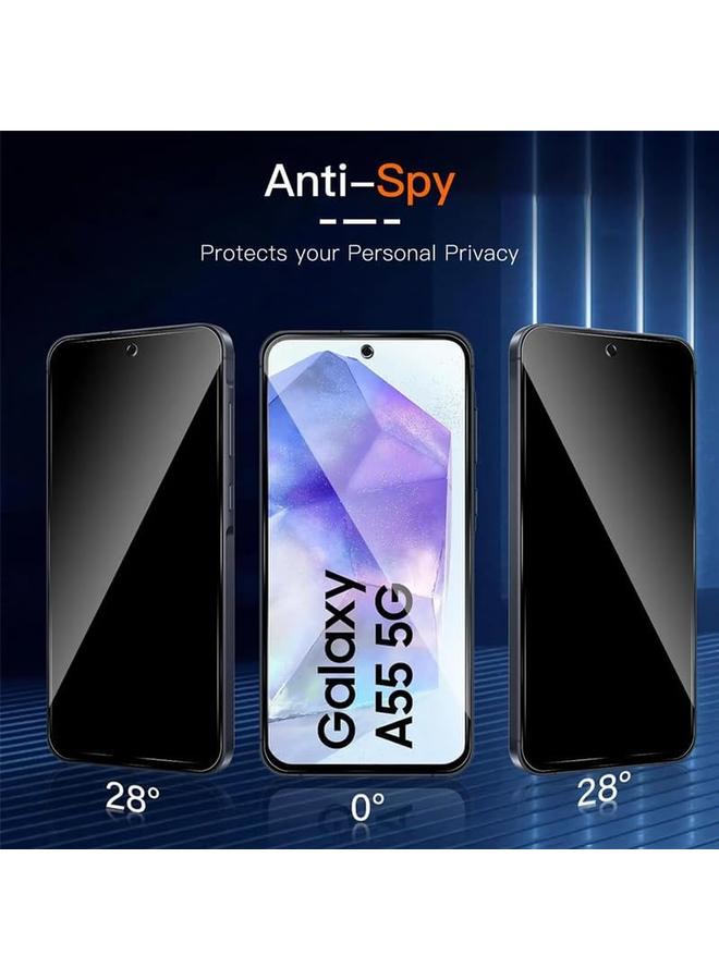 erorex 2 Plus 2 Privacy Film Compatible With Samsung Galaxy A55 5G Privacy Screen Protector With Camera Lens Protector 9H Hardness Tempered Glass Film Anti Scratch Bubble Free - Image 2