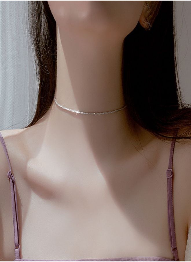 Satinior - Simple niche all-match silver clavicle collar - Image 1