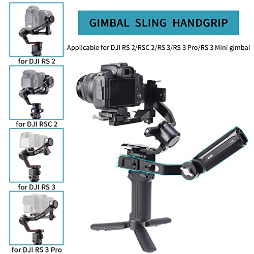 Hersmay Metal Adjustable Sling Handgrip Gimbal Sling Handle for DJI RS 4 Mini, RS 4, RS 4 Pro, RS 3 Mini,DJI RS 2,RSC 2, RS 3, RS 3 Pro Gimbal Handheld Stabilizer Accessories - Image 3