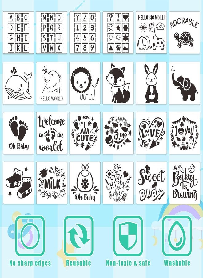 SytuHete 69 Pcs Baby Bib Bodysuit Baby Shower Set Baby Shower Game Sign Baby Feeder Bib Newborn Bodysuit Fabric Marker - Image 3