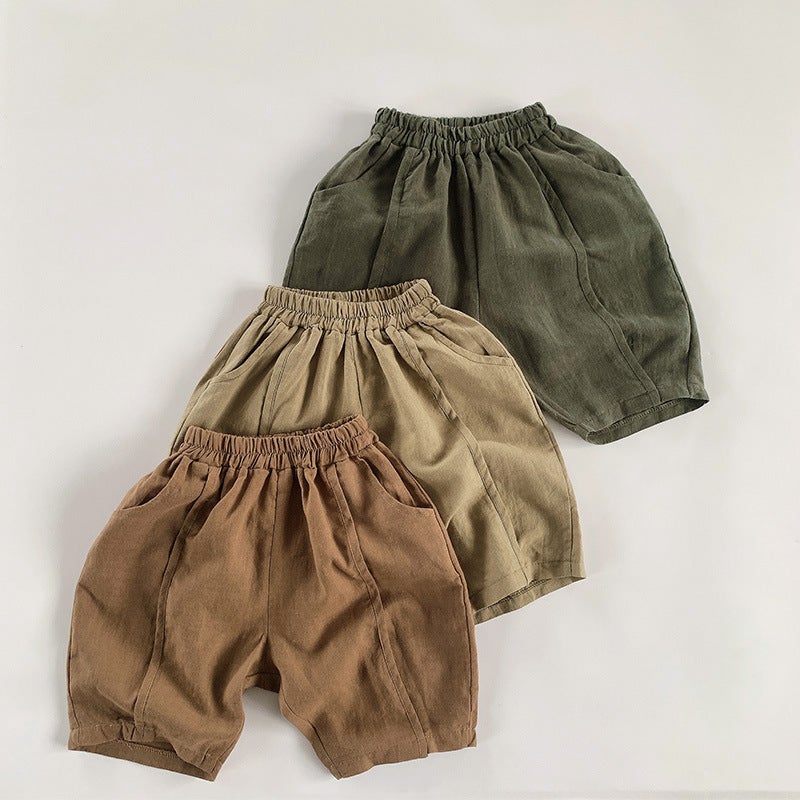 Cotton And Linen Shorts 2025 Men'S And Women'S Thin Breathable Five-Point Pants For Boys And Girls Korean Style Casual Pants - Image 3