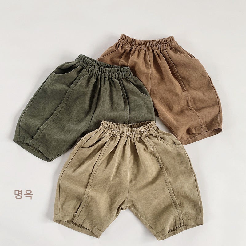 Cotton And Linen Shorts 2025 Men'S And Women'S Thin Breathable Five-Point Pants For Boys And Girls Korean Style Casual Pants - Image 2