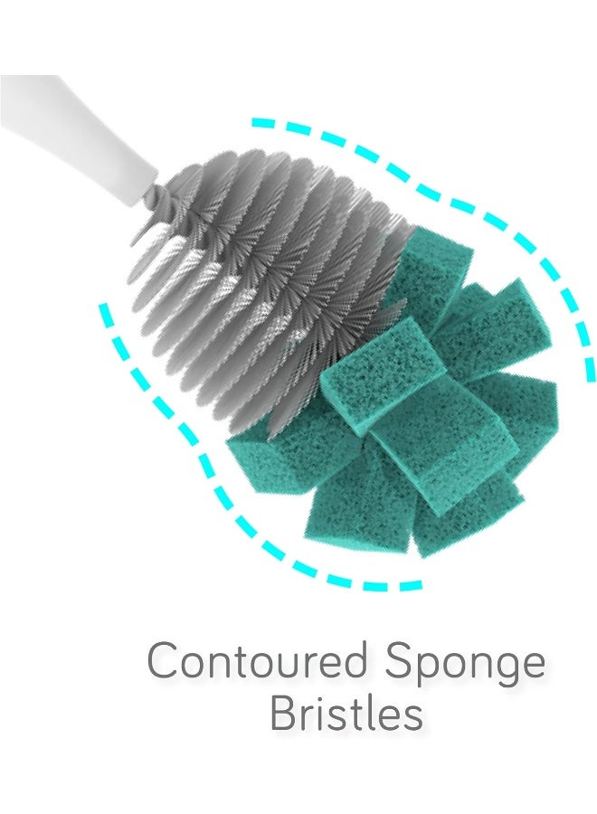 NANOBÃ‰BÃ‰ Nanobebe Baby Bottle Cleaner Replacement Heads - for E-Brush Electric Rechargeable Bottle Cleaning Brush and Flexy Brush in Gift Sets, for Baby Accessories, Pacifiers, and Sippy Cups - 4pk, Grey - Image 4