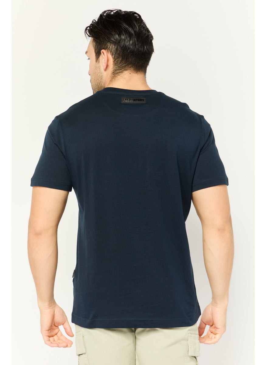 Plein Sport - Men Sportswear Fit Short Sleeve Outdoor T-Shirt, Navy - Image 1