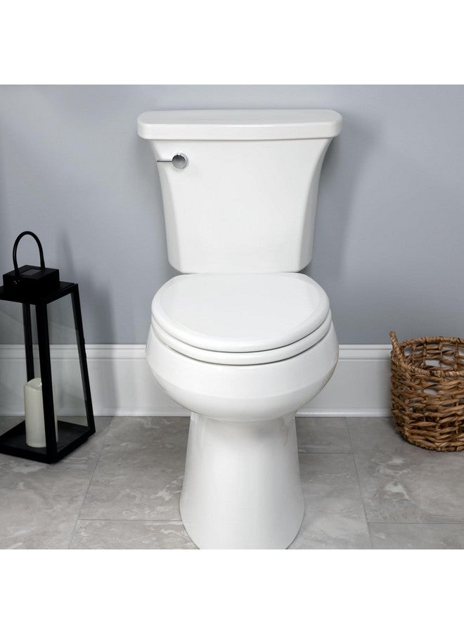 Mayfair Linden Slow Close Toilet Seat, Non Slip Heavy Duty Wood, Easy Install, Round, White - Image 3
