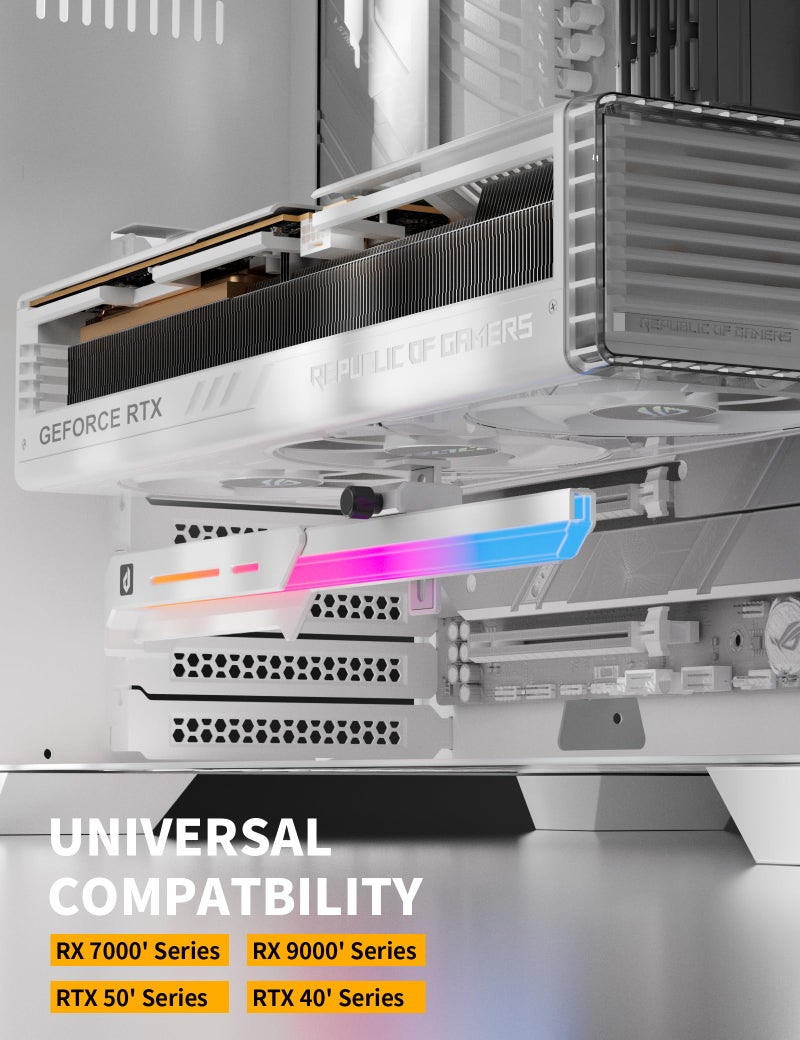 upHere 5V 3PIN Addressable RGB Graphics Card GPU Brace Support Video Card Sag Holder,Built-in 5V ARGB Strip,Adjustable Length and Height Support,GL7TC - Image 2