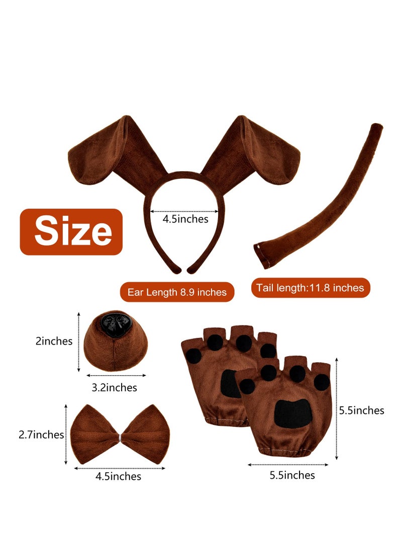 Excefore Puppy Dog Costume Set, Animal Costume Set, Dog Ear Headband, Bow Tie, Tail, Tutu Skirt, Suitable for Cosplay Costume Dress Up Party Decoration - Image 3