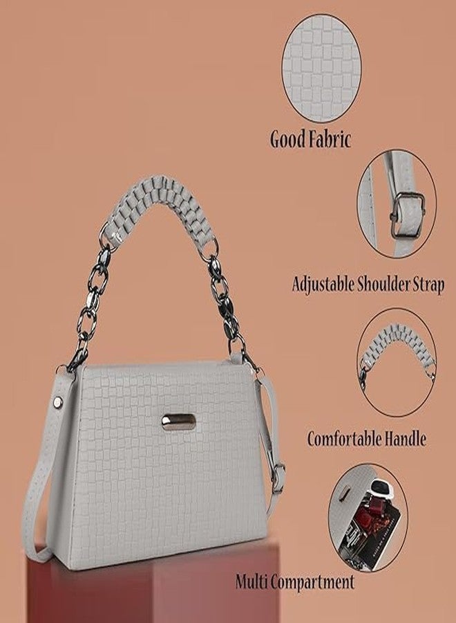 LEFFIS TRENDY DESIGN CROSS BODY SLING BAG FOR WOMENS AND GIRLS (KRL-001) (GREY) - Image 3
