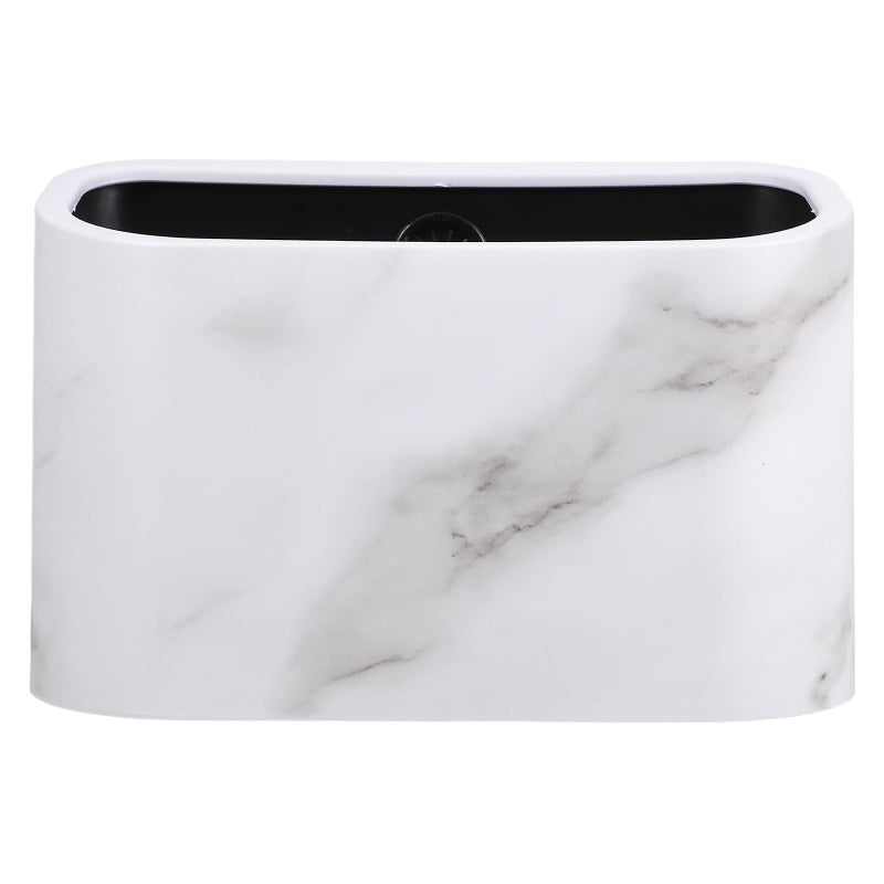White Mini Desktop Trash Can For Office Kitchen Compact Waste Basket Without Lid - Image 2